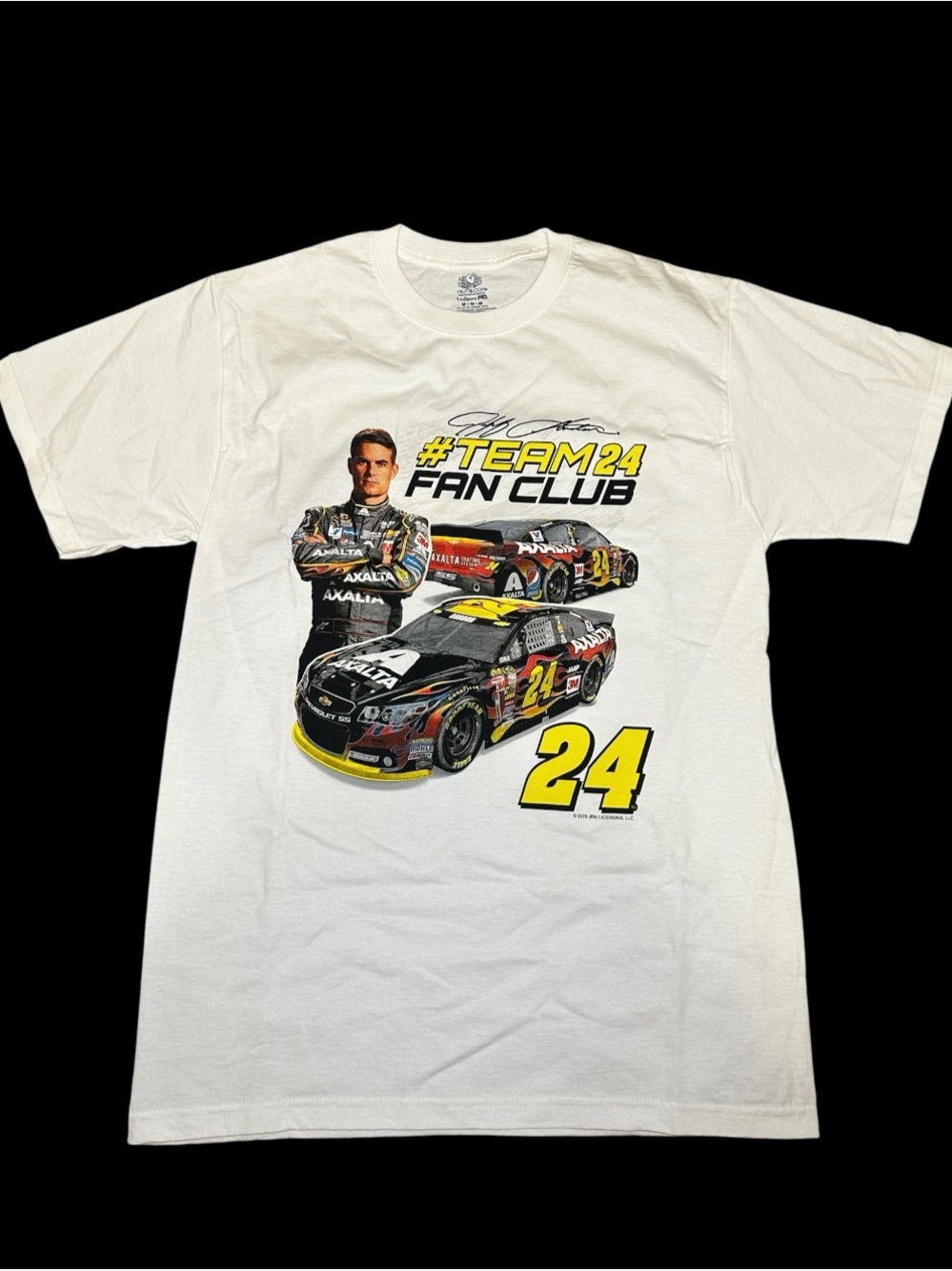 Fruit of the Loom White #TEAM24 Fan Club Graphic Tee with Yellow Accents